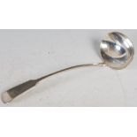 A Scottish Provincial silver long-handled Fiddle pattern soup ladle, James Erskine, Aberdeen, c.