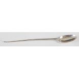 A Scottish Provincial silver mote spoon, George Cooper, Aberdeen, c.1745, struck GC, 15.5cm long.