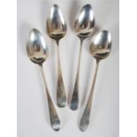 Four various Scottish Provincial silver dessert spoons, Aberdeen, late 18th century, to include; a