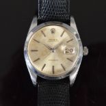 A vintage Rolex Oysterdate Precision wristwatch, the silver dial with baton numerals, with later