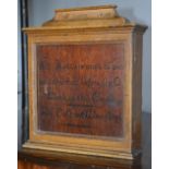 A 19th century painted mahogany and oak country house table-top letterbox, the rectangular