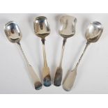 Four Scottish Provincial silver jam/ sugar spoons, Aberdeen, early 19th century, to include; a