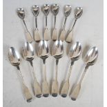 A collection of Scottish Provincial silver teaspoons and egg spoons, Aberdeen, early 19th century,