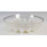 Chataignier, a rare Lalique clear and opalescent glass bowl, moulded with stylised leaves, etched