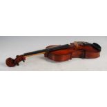 An early 20th century violin, signed John Walker, Birmingham, dated 1926, one piece back, the head