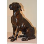 A late 17th century Northern European patinated bronze figure of a hound