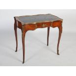 A late 19th / early 20th century rosewood ladies writing desk / bureau plat, the top of serpentine