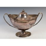 A Victorian silver plated soup tureen, maker William Hutton & Son, circa 1850, of oval form with