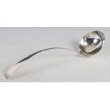 A Scottish Provincial silver Old English pattern soup ladle, John Ewan, Aberdeen, c.1800, struck