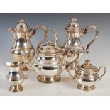 An Elizabeth II five piece silver tea and coffee set, Birmingham, 1960, 1961 and 1963, makers mark