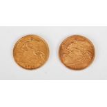 Two George V gold half Sovereigns, both dated 1914.