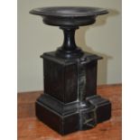 A Victorian polished slate and green marble tazza, 25cm high. Provenance: The selected contents of