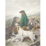 Three late 19th / early 20th century coloured Sporting engravings, including 'The Scotch Gamekeeper'