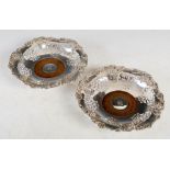 A pair of Victorian silver wine coasters, maker probably Creswick & Co (Charles Favell), Sheffield