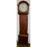 A 19th century Scottish mahogany and ebony lined longcase clock, W. Scott, Dundee, the circular