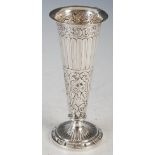 A Scottish Provincial silver flower vase, James Erskine Aberdeen, c.1795, of tapered cylindrical