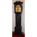 An early 19th century Scottish ebonised oak longcase clock, by Thomas Duffus, Luncarty, the hood
