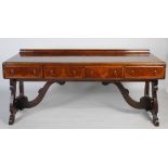 An unusual large early 20th century Scottish walnut sideboard by Whytock & Reid, the rectangular top