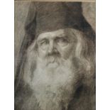 Late 19th century British school A head study of an Eastern Orthodox bishop charcoal on paper,
