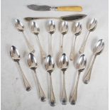 Two sets of six Scottish silver teaspoons, Glasgow, 19th century, to include, six George Edward &