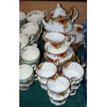 A ROYAL ALBERT 'OLD COUNTRY ROSES' TEA SET, INCLUDING COFFEE POT, SUGAR, CREAM, SIX CUPS AND SAUCERS
