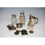 A SMALL COLLECTION OF SILVER TO INCLUDE LONDON SILVER CHRISTENING MUG, CHESTER SILVER CIGARETTE