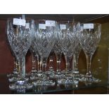 SET OF TWELVE GLENEAGLES LEAD CRYSTAL WINE GOBLETS.