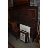 AN ARTS AND CRAFTS STYLE OAK OPEN BOOKCASE, 136CM HIGH X 148CM WIDE