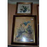 EARLY 19TH CENTURY BRITISH SCHOOL TWO FLORAL STILL LIFE COMPOSITIONS EACH WATERCOLOUR ON PAPER,