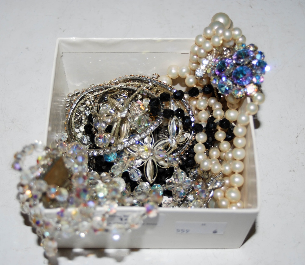 BOX OF ASSORTED COSTUME JEWELLERY