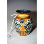 A MINIATURE ROYAL DOULTON STONEWARE ART NOUVEAU STYLE VASE