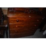 A VICTORIAN MAHOGANY CHEST OF FOUR LONG DRAWERS