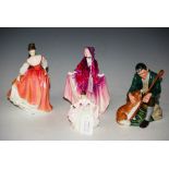 FOUR ASSORTED ROYAL DOULTON FIGURES TO INCLUDE 'SARA HN3219', 'THE MASTER HN2325', 'SWEET ANNE