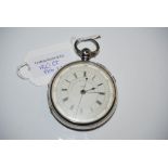 A LATE 19TH CENTURY SILVER CHRONOGRAPH POCKET WATCH, WITH WHITE ENAMEL DIAL WITH SUBSIDIARY OUTER