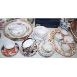 COLLECTION OF ASSORTED 19TH CENTURY ENGLISH TEA WARE TO INCLUDE ASSORTED TEA BOWLS, SAUCERS, TEA