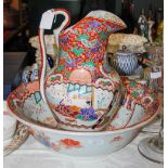 LATE 19TH/ EARLY 20TH CENTURY JAPANESE IMARI WASH BASIN AND EWER.