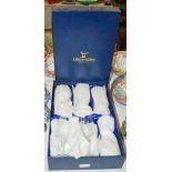 BOX SET OF SIX GLENEAGLES CRYSTAL WINE GLASSES WITH WHEEL-CUT FLORAL DECORATION.