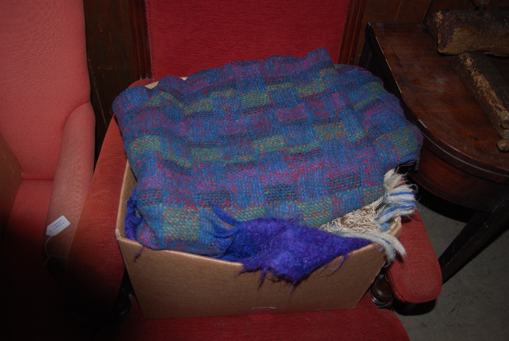 THREE BOXES OF ASSORTED BLANKETS AND QUILTS. - Image 2 of 2