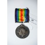 GREAT WAR 1914 - 1918 SERVICE MEDAL INSCRIBED '202044 PTE. R. L. HAYES R. LANC. R'.