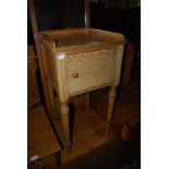 LATE 19TH/ EARLY 20TH CENTURY BLONDE WOOD BEDSIDE LOCKER, TOGETHER WITH ANOTHER EARLY 20TH CENTURY