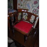 A 19TH CENTURY CHILDS WINDSOR ARMCHAIR, TOGETHER WITH ANOTHER EARLY 20TH CENTURY STAINED BEECH AND