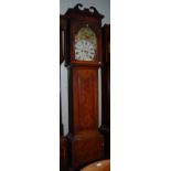 A 19TH CENTURY MAHOGANY LONGCASE CLOCK, 'JAS. GIBB, STRATHABEN', THE ENAMELLED DIAL WITH ROMAN