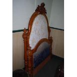 VICTORIAN SATIN BIRCH SINGLE HEADBOARD AND MATCHING FOOTBOARD.