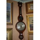 A 19TH CENTURY SCOTTISH OAK BAROMETER, SIGNED A. ALEXANDER, ELGIN, OF BANJO FORM WITH SILVER