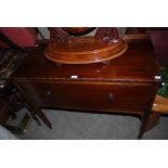 EARLY 20TH CENTURY MAHOGANY CHEST WITH ONE DEEP SINGLE DRAWER.