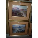 DAVID WATTS (MODERN SCOTTISH SCHOOL) THREE VIEWS OF LOCH LANDSCAPES EACH OIL ON BOARD, EACH