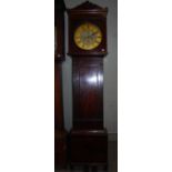 A 19TH CENTURY MAHOGANY LONGCASE CLOCK 'A. GIFFEN, CAMPSIE' THE CIRCULAR GILDED AND ENAMELLED DIAL