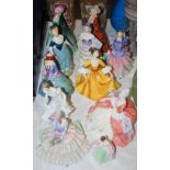 ELEVEN ASSORTED ROYAL DOULTON FIGURES (DAMAGES).