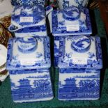 FOUR PIECES OF LATE 19TH CENTURY BLUE AND WHITE TRANSFER PRINTED 'RINGTONS LTD TEA MERCHANTS,