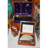 VINTAGE MAHOGANY CASED 'EVERAY HIGH FREQUENCY VIOLET RAY GENERATOR', TOGETHER WITH A MAHOGANY